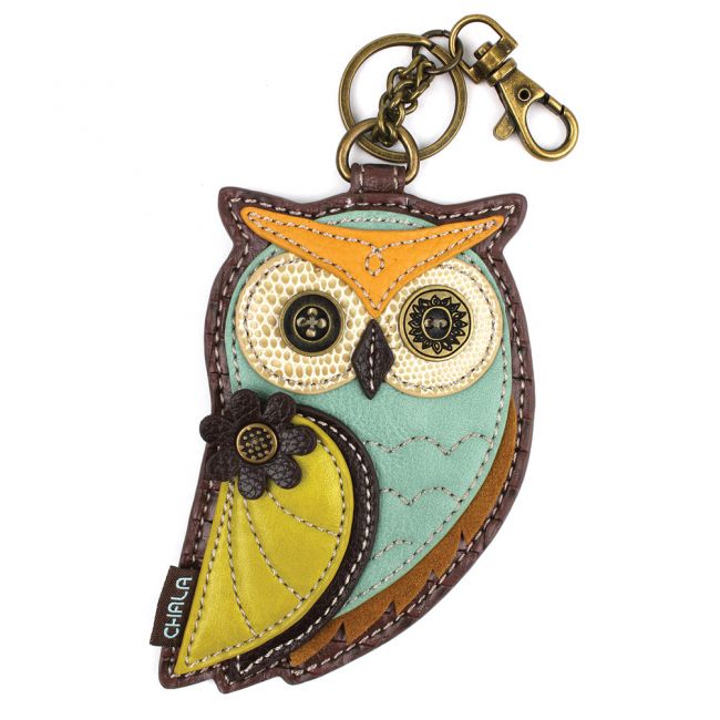 Owl Bag Charm/keychain/mini Coin Purse Genuine Leather/ Boxy 